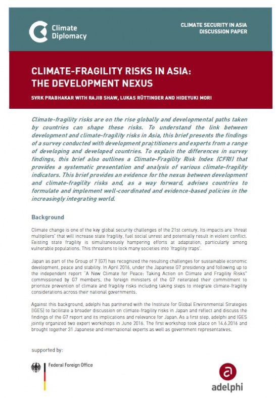 2. IGES policy paper climate security in Asia Prabhakar et al