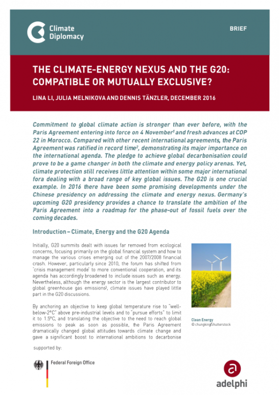 Climate-Energy Nexus and the G20 adelphi 