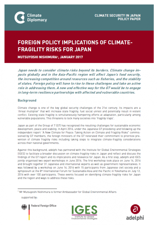 3 Foreign Policy Implications of Climate Fragility Risks for Japan