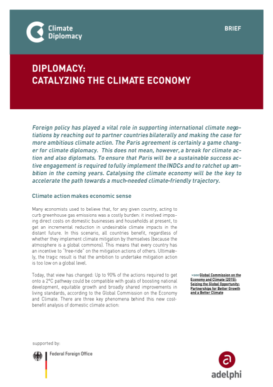 Diplomacy Climate Economy Paris Agreement Policy Brief