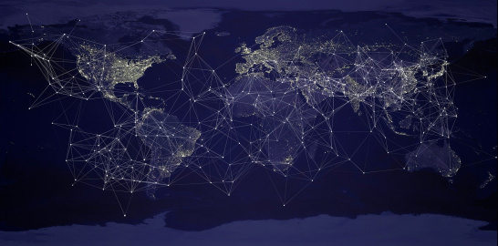 Network, globe, map