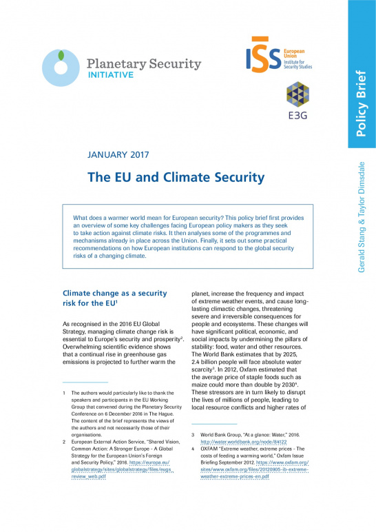 The EU and Climate Security