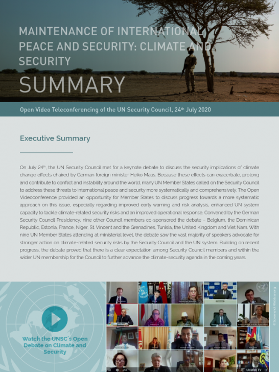 UNSC Open Debate Climate and Security_Summary
