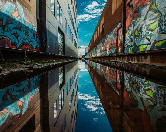 Graffiti, city, urban, flood
