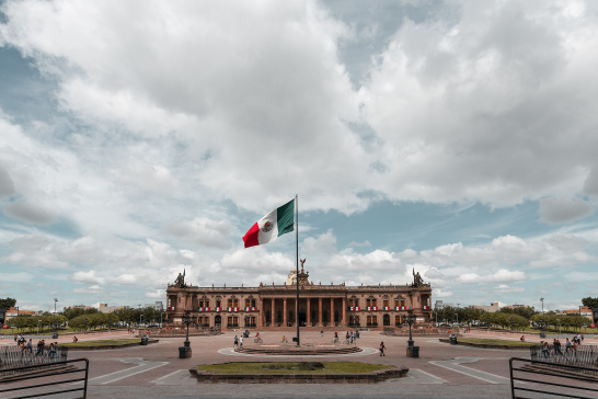 Mexico, building, flag, landscape, North America