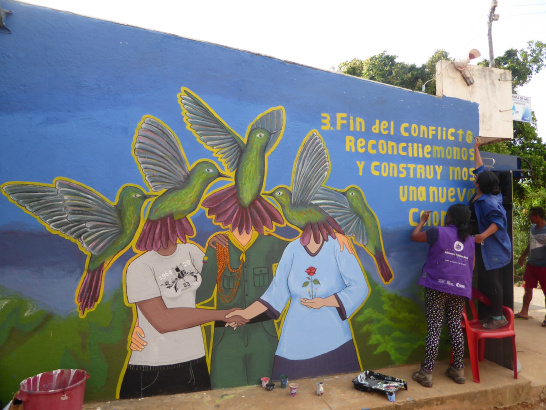 UNVMC, Paint Your Voice Event in Colombia, South America, mural