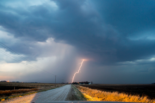 lightning, road, field, NOAA