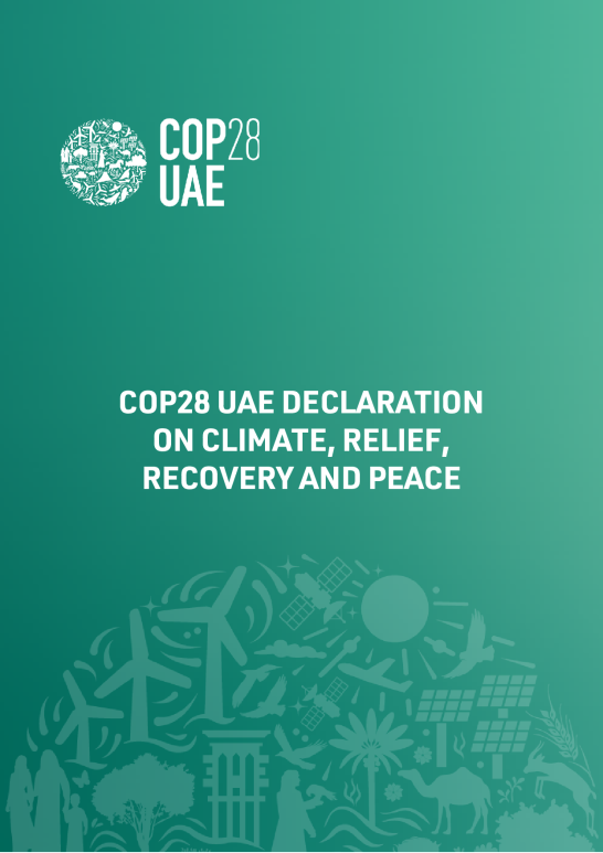 COP28 UAE Climate Relief Recovery and Peace Declaration cover