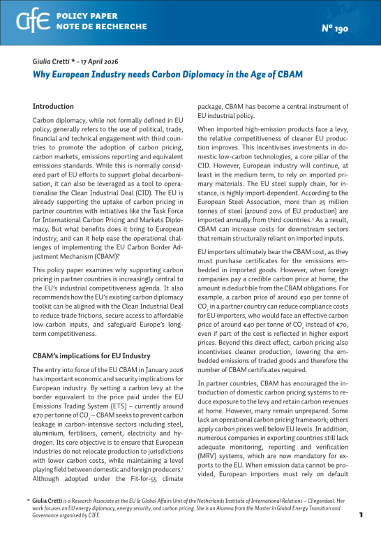 Why European Industry Needs Carbon Diplomacy in the Age of CBAM