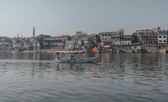 boat on a river in india uttar pradesh