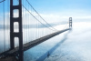 Bridge, water, clouds, sky
