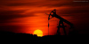 Oil rig, fossil fuel, sunset