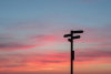 Sign, sky, sunset