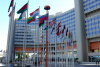 Flags, UN Office, Vienna, Austria