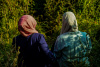 gender, women, hijab, river, green